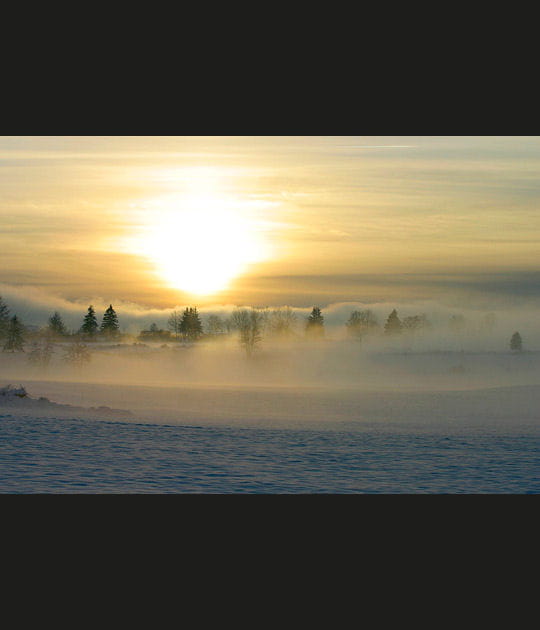 Soleil h&eacute;sitant en hiver