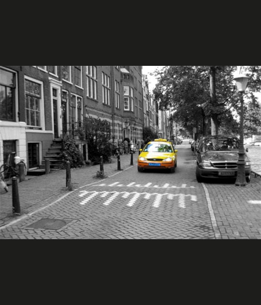 Yellow cab in Amsterdam
