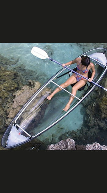 Le kayak &agrave; fond transparent