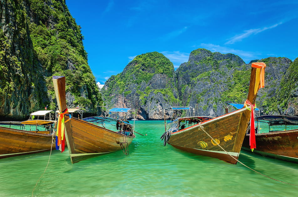 La baie de Maya sur l'&icirc;le de Phi Phi Ley en Tha&iuml;lande