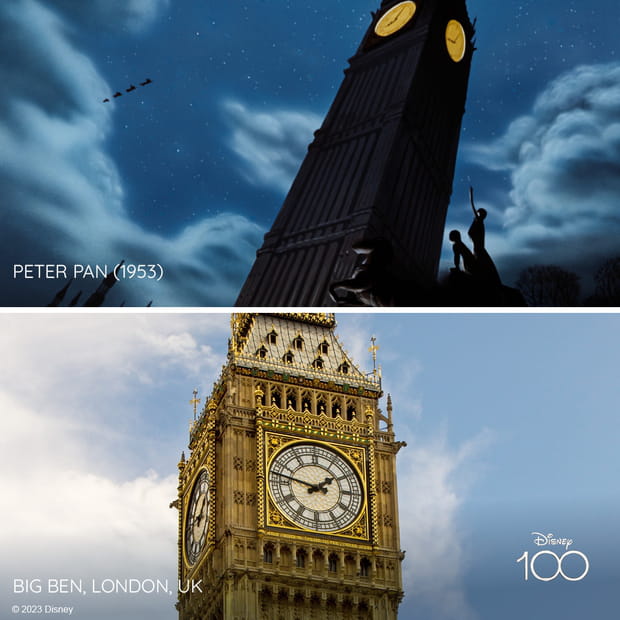 Ces lieux ont inspiré les studios Walt Disney et vous pouvez les visiter : Big Ben dans "Peter Pan"