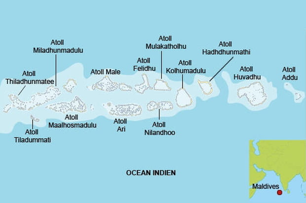 Carte des Maldives