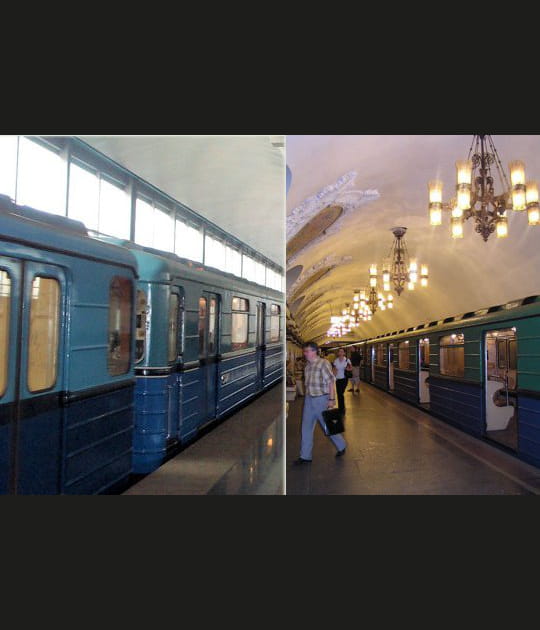 Les lustres du m&eacute;tro moscovite