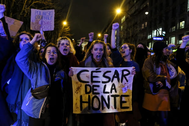 Des manifestations contre Roman Polanski en marge des César