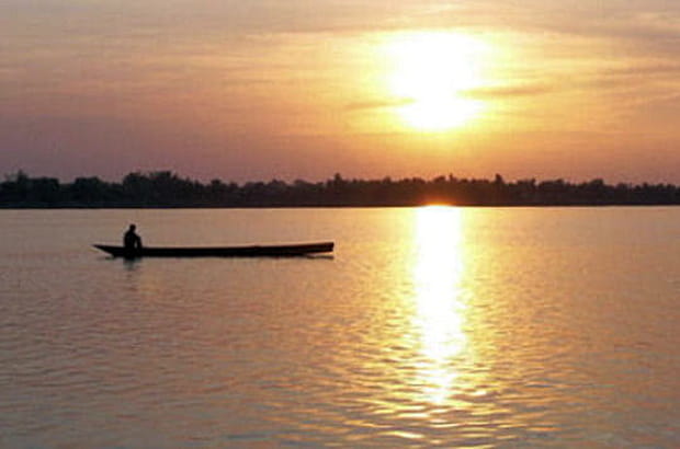 Coucher de soleil à Paksé