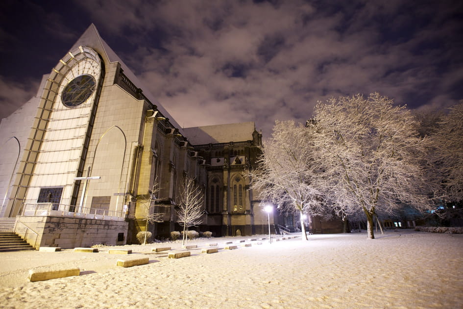 La cath&eacute;drale Notre-Dame-de-la-Treille, majestueuse en hiver
