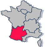 les départements de la région sud-ouest : 09, 12, 24, 31, 32, 33, 40, 46, 47,