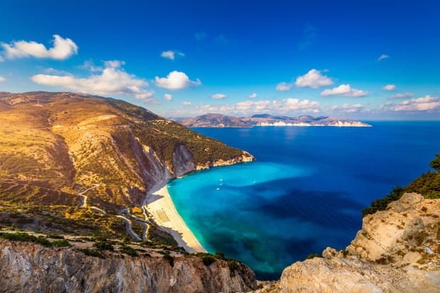 La plage de Myrtos en Céphalonie