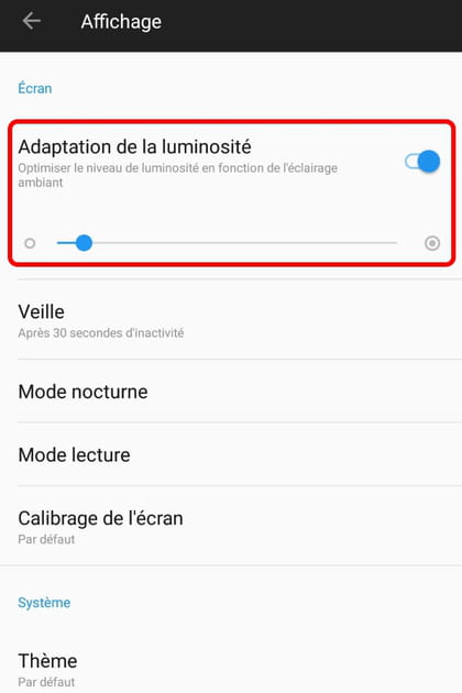 Abaissez la luminosit&eacute;