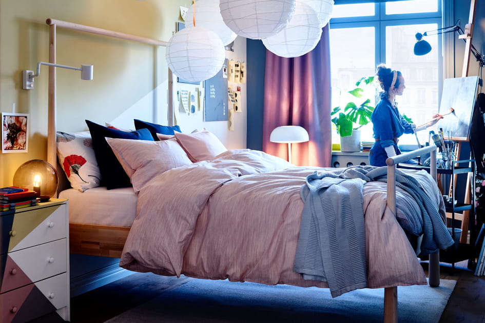 Une chambre cocooning aux couleurs douces