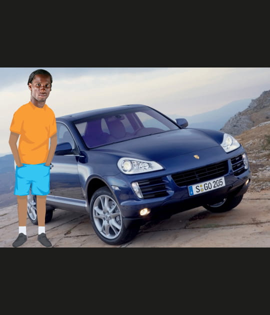 Didier Drogba en Porsche Cayenne