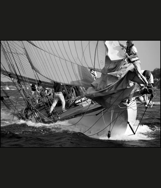 Les Voiles de Saint Tropez en noir et blanc