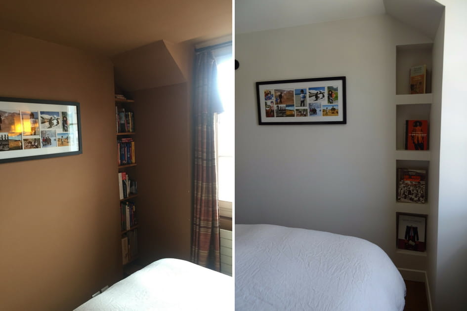Les niches de la chambre avant/apr&egrave;s