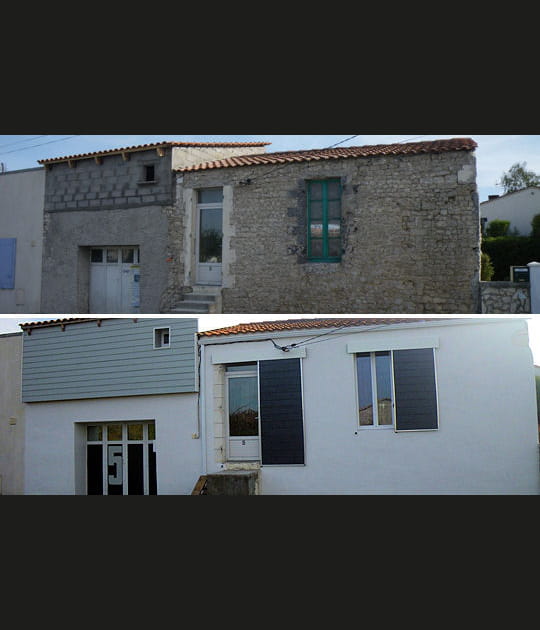 La fa&ccedil;ade achev&eacute;e c&ocirc;t&eacute; rue