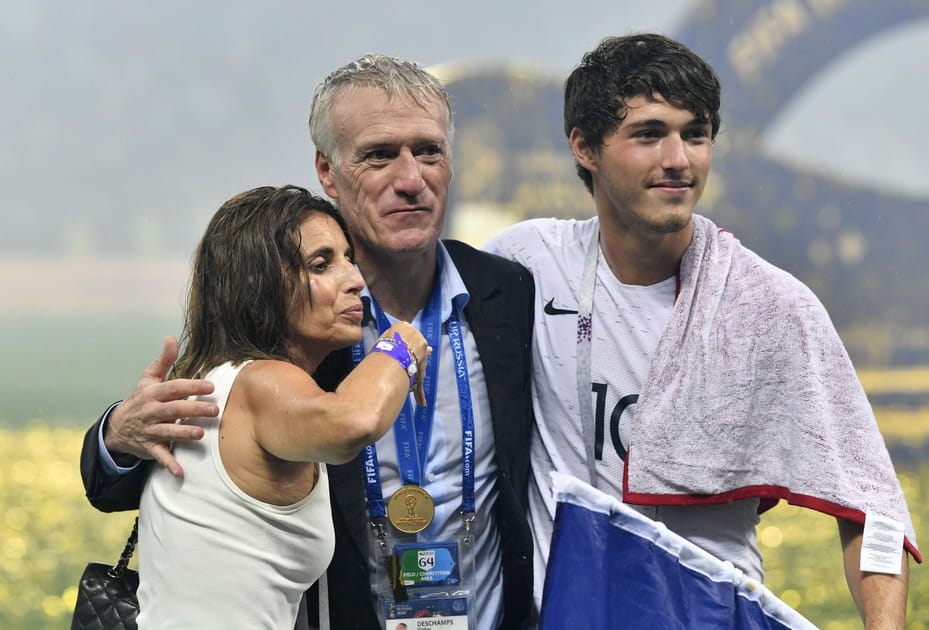Deschamps avec sa femme Claude et son fils Dylan