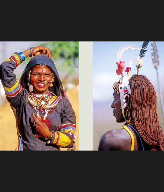 Jeune femme du Rajasthan et nomade samburu