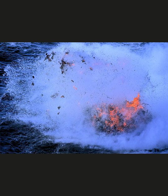 La rencontre de l'eau et de la lave