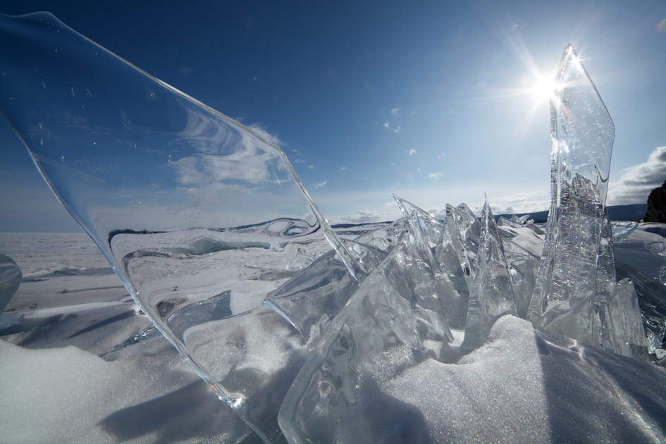 Une mer de glace en Sib&eacute;rie