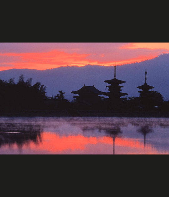 Reflets carmins du temple Nenbutsuji