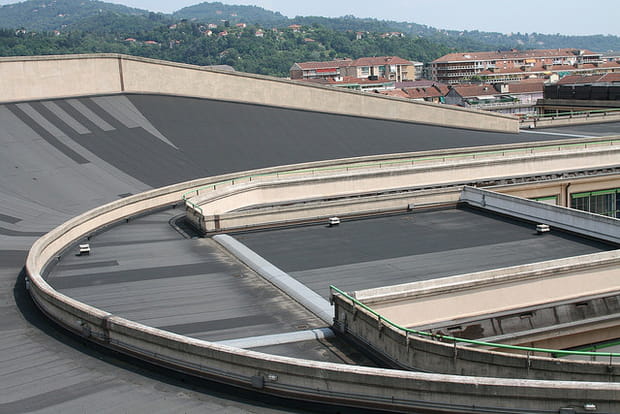 Le circuit sur le toit de l'ancienne usine Fiat à Turin