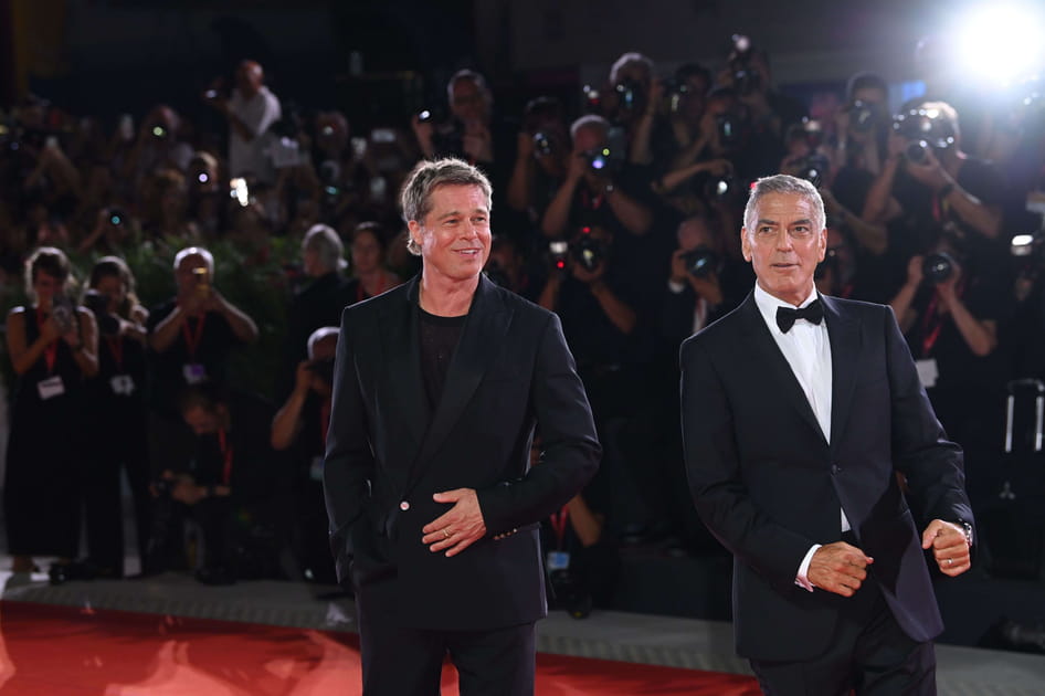 Brad Pitt et George Clooney complices &agrave; Venise