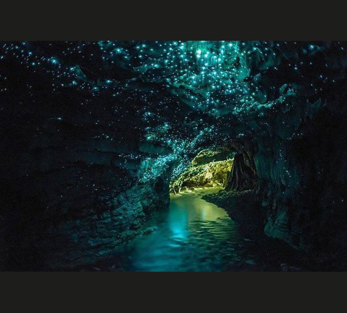 La grotte lumineuse de Waitomo en Nouvelle-Z&eacute;lande