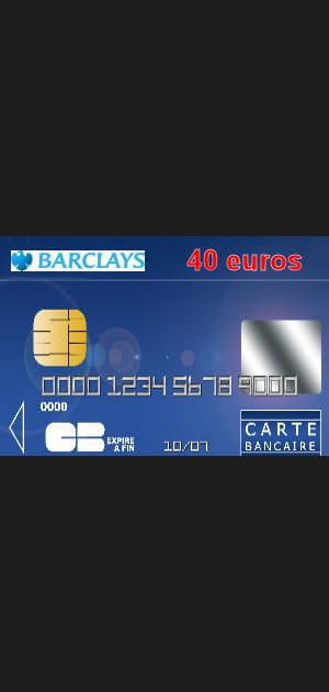 27e ex-aequo&nbsp;: Barclays avec une carte bleue Visa ou Mastercard &agrave; 40&nbsp;euros par an