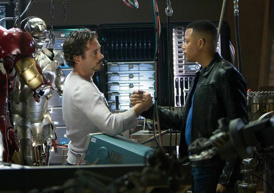 Robert Downey Jr et Terrence Howard dans &quot;Iron Man&quot;