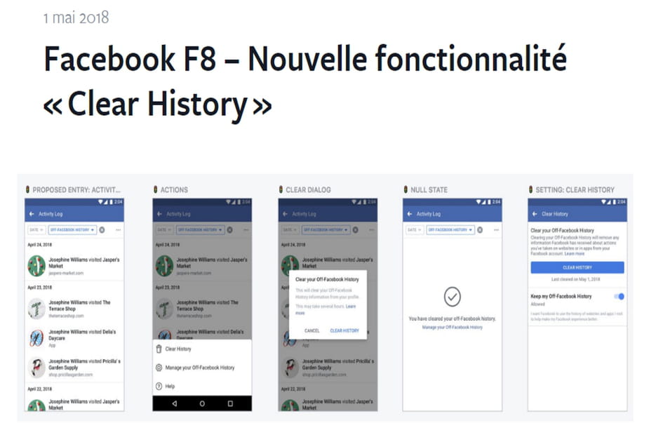 Une option de suppression de l'historique en approche