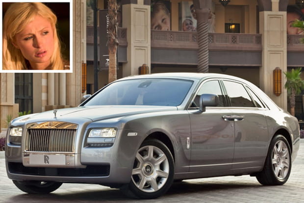 Paris Hilton en Rolls-Royce Ghost