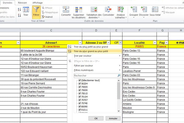 Trier Et Filtrer Des Donnees Excel