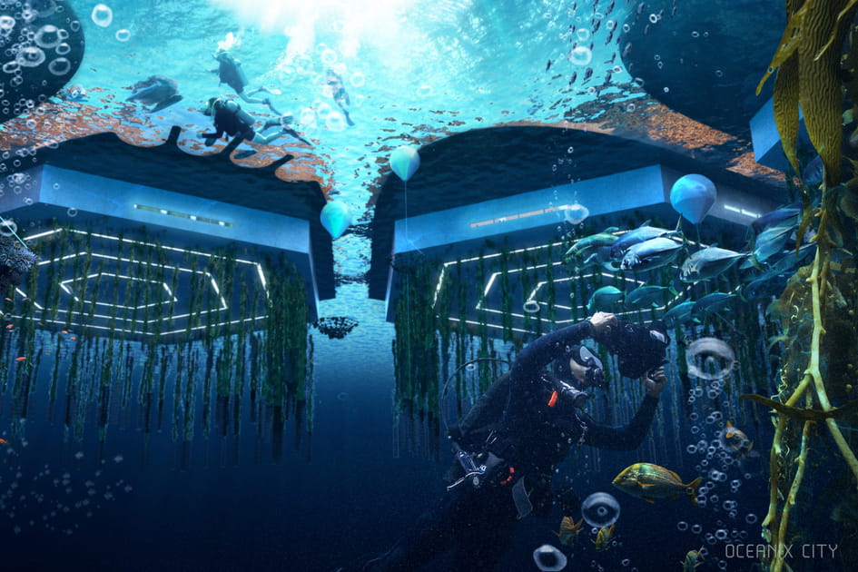 Oceanix, l'incroyable cit&eacute; flottante&nbsp;: des ancres au fond de l'eau