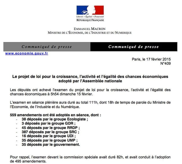 communique bercy