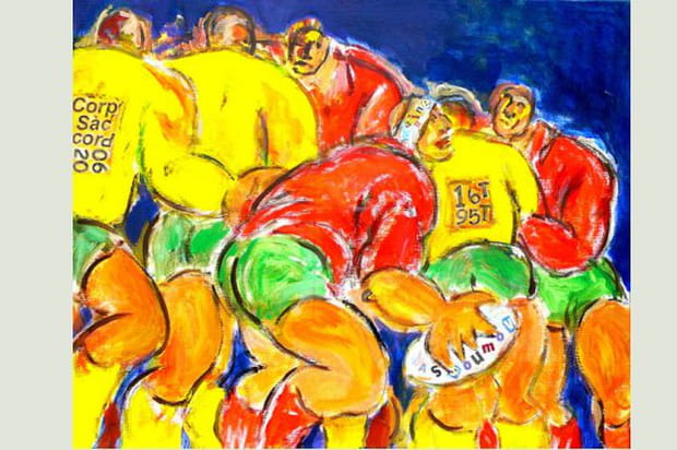 La mêlée des maillots rouge et or