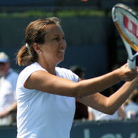 iva majoli sur les courts d'entraînement de l'us open en 2007.