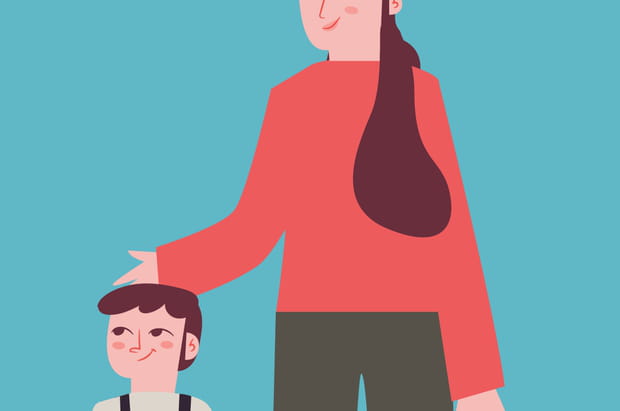 Toucher la tête d'un enfant en Indonésie