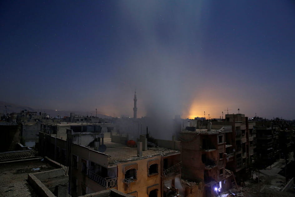 Apr&egrave;s un bombardement en Syrie