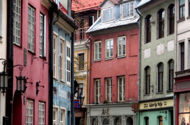 Façades colorées de Vilnius