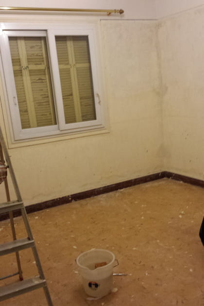La chambre en plein chantier