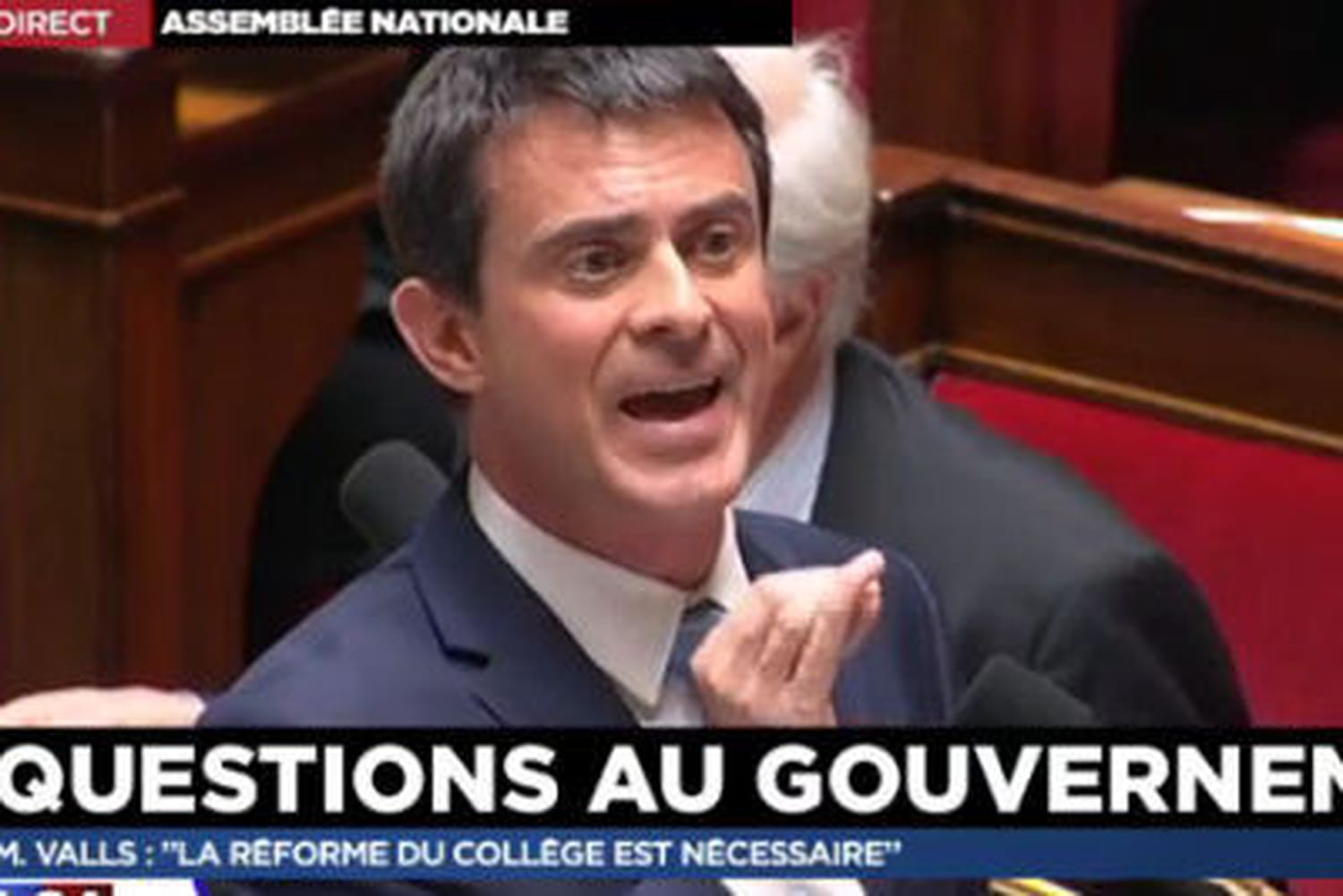 Réforme du collège : Passe d'armes entre Valls et Le Maire à l'Assemblée