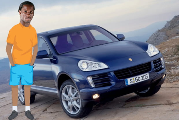 Didier Drogba en Porsche Cayenne