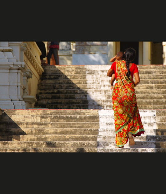 La mont&eacute;e des marches de Palitana