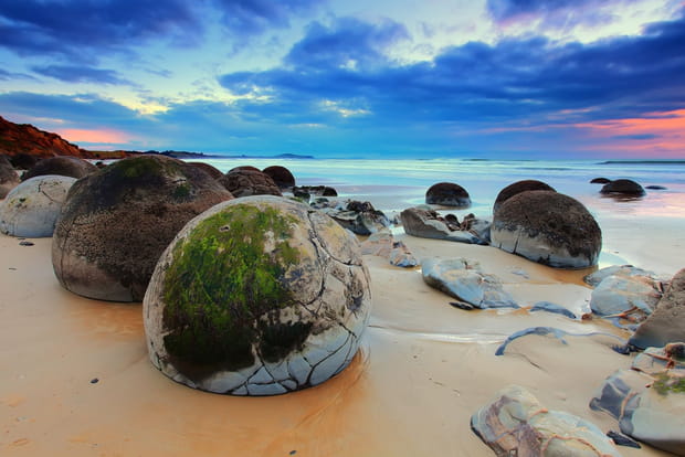 Les Moeraki Boulders en Nouvelle-Zélande