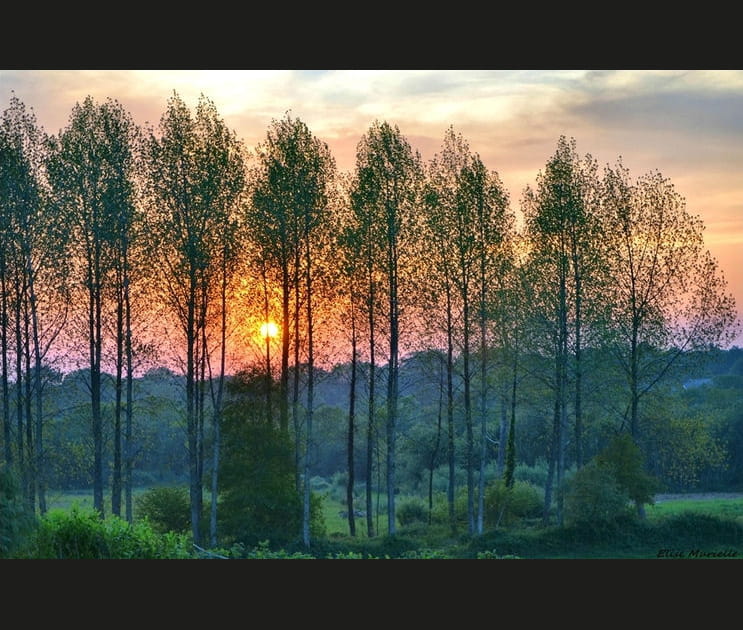 Lueurs du soir dans la campagne bretonne