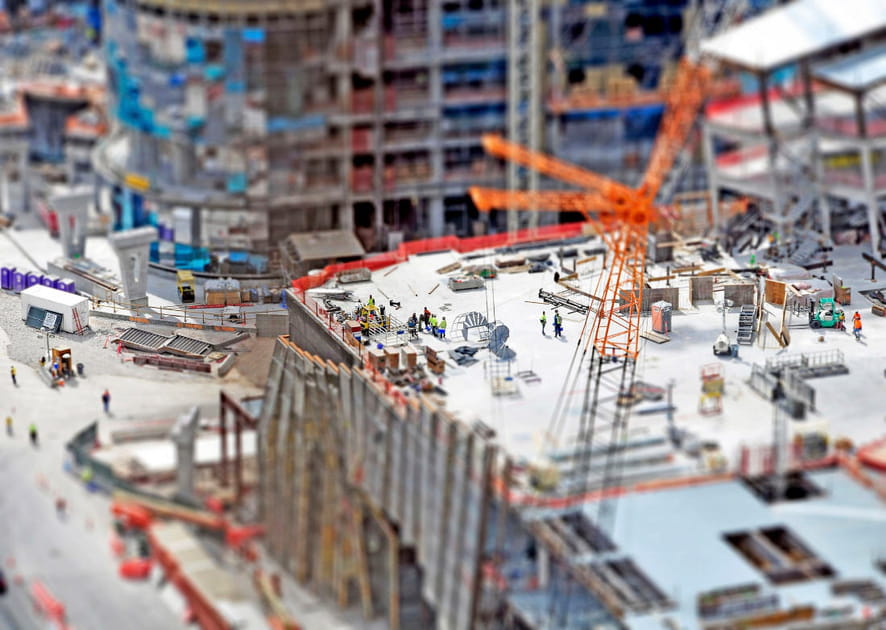 Effet lego sur un chantier &agrave; Las Vegas