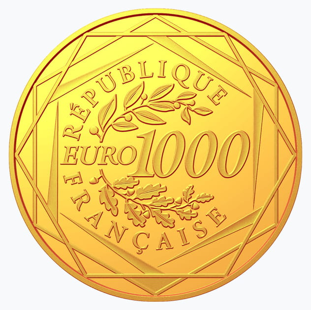 Pi&egrave;ce de 1&nbsp;000&nbsp;euros en or, revers