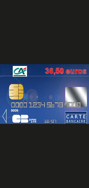 19e ex-aequo&nbsp;: Cr&eacute;dit agricole Centre-Est avec une carte bleue Visa ou Mastercard &agrave; 36,50&nbsp;euros par an