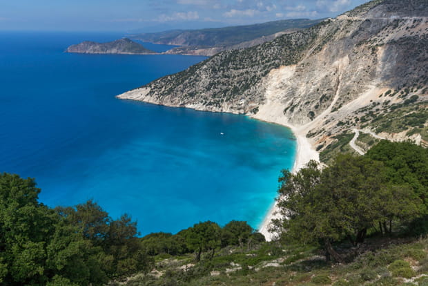 Myrtos, l'une des plus belles plages de Grèce