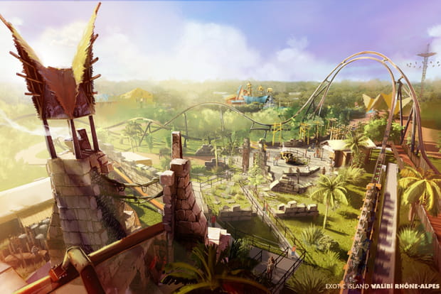 Les vestiges d'un temple abandonné au Walibi Rhône-Alpes