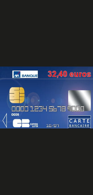 12e&nbsp;: Axa banque avec une carte bleue Visa &agrave; 32,40&nbsp;euros par an